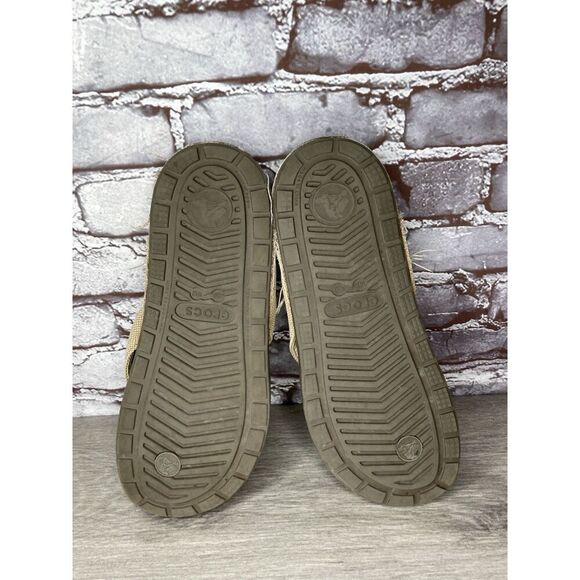 Crocs Dual Comfort Khaki Fabric Canvas Flip Flops Sandals Men’s Sz 10M US/43EU main image 6